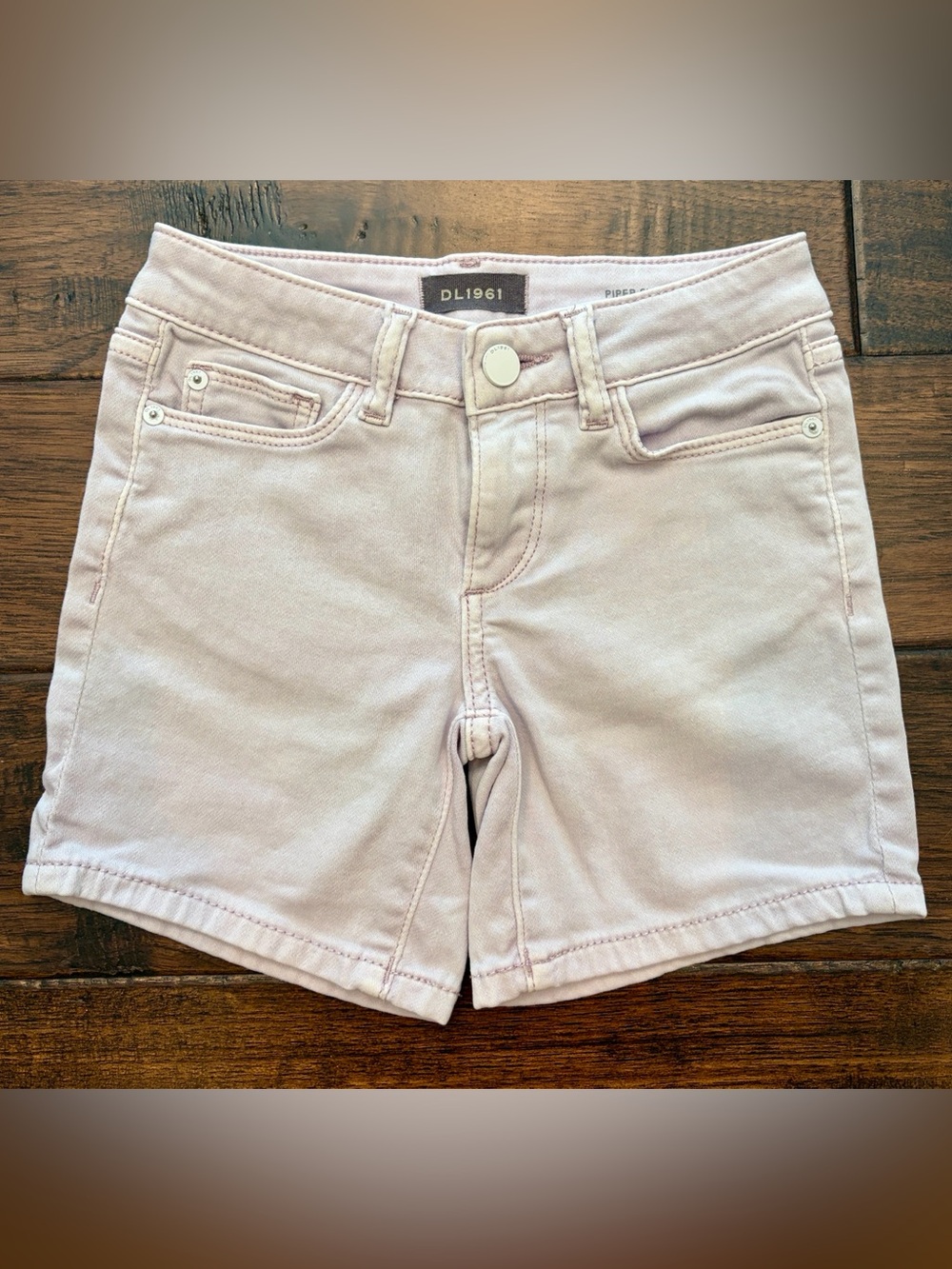 DL1961 Girls Pale Lilac Piper Stretch Denim Shorts size 7